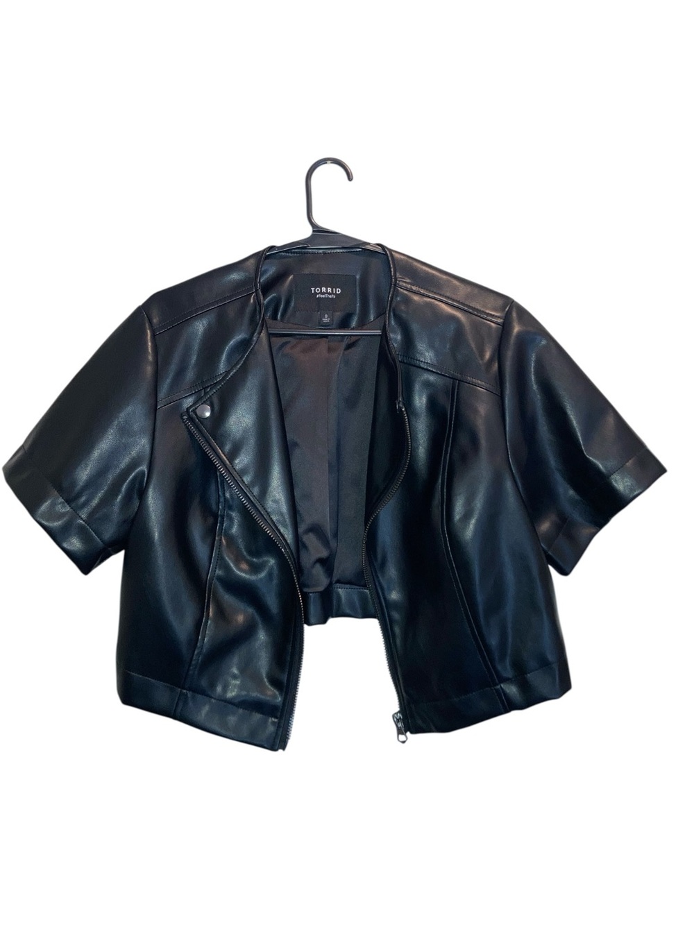 Torrid large faux leather crop top